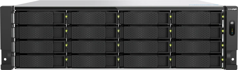 Storage NAS QNAP TS-h1677AXU-RP de 3U para rack, vista de frente